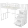 Hochbett,Kinderbett(Weiss)Holzbett,mit Produktbild-Vorschau 8