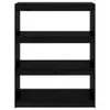 Bücherregal/Raumteiler Schwarz 80x30x103,5 cm Massivholz Produktbild-Vorschau 5