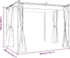 Gazebo con Tende 3x3 m Crema in Acciaio Anteprima dell’immagine prodotto 7