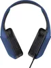A pair of blue over-ear headphones against a white background. Voir les images du produit