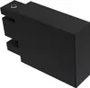 A black end piece for a curtain rod, shown in a studio setting against a white background. Produktbild-Vorschau