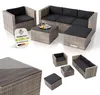 Juskys Polyrattan Lounge Punta Cana L grau-meliert – Produktbild-Vorschau 1
