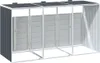 A three-bay metal storage unit for trash cans, shown from a slightly elevated front-left angle against a white background. Produktbild-Vorschau