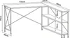 A line drawing diagram of an L-shaped desk with dimensions indicated. Náhled obrázku produktu