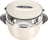 A cream-colored insulated food container with a partially open lid, revealing a stainless steel interior. Náhľad obrázku produktu