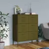 vidaXL Zásuvková skříňka olivově zelená 80x35x101,5 cm Náhled obrázku produktu 2