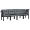 vidaXL 4-tlg. Garten-Lounge-Set Schwarz und Grau Poly Produktbild-Vorschau 3