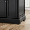 Detailansicht der schwarzen Holzfronten und Füße der SoBuy Kücheninsel FKW71-II-SCH Produktbild-Vorschau