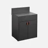sweeek - Außenküche Stahl 2 Türen B 80 cm - Schwarz Produktbild-Vorschau 1