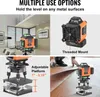 Collage of images showing a laser level in different use scenarios and close-ups of its features. Náhled obrázku produktu