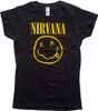 Nirvana Yellow Happy Face Black M Damen T-Shirt Produktbild-Vorschau 1