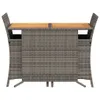 3-tlg. Bistro-Set mit Kissen Grau Poly Rattan Produktbild-Vorschau 4