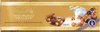 A chocolate bar package with images of chocolate pieces, milk, raisins, and hazelnuts. Podgląd zdjęcia produktu