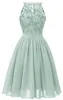 Damen Vintage Neckholder Floral Spitze Hi-Lo Rückenfrei Produktbild-Vorschau 3