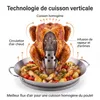 Support vertical de cuisson pour poulet avec lèchefrite Voir les images du produit 3