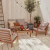 sweeek - Gartenlounge-Set für 4 Personen - Holzfarben Produktbild-Vorschau 4