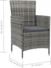 vidaXL Gartenstühle mit Kissen 4 Stk. Poly Rattan Grau Produktbild-Vorschau 6