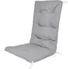 A gray chair cushion with ties. Produktbild-Vorschau