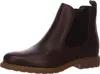 A studio shot of a single brown leather Chelsea boot. Produktbild-Vorschau