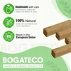Marketing image with feature callouts and product samples. Produktbild-Vorschau