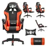 A collage of images showing a gaming chair from different angles, along with accessories. Náhľad obrázku produktu