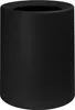 A black cylindrical trash can with an open top. Anteprima dell’immagine prodotto