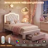 Lit bébé INONEFT 90x200 cm, lit capitonné style princesse Voir les images du produit 4