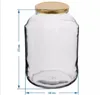 A clear glass jar with a gold lid, shown with measurement indicators. Produktbild-Vorschau