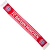 A red and white FC Bayern München scarf with fringe on a white background. Produktbild-Vorschau