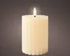 Bougie Led Cire Beige Gaufrée Flamme Vacillante Réaliste - Voir les images du produit 1