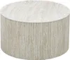 A round coffee table made of beige stone with a textured surface. Náhled obrázku produktu