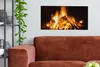 MuchoWow® - Leinwandbilder - Kamin vor schwarzem Produktbild-Vorschau 2