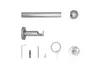 A collection of curtain rod hardware components laid out on a white background. Produktbild-Vorschau