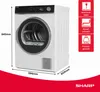 Sharp KD-NHA8S6GW1D-DE Wärmepumpentrockner, 8 kg, Produktbild-Vorschau 5