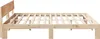 A wooden bed frame with a headboard, shown from the side against a white background. Produktbild-Vorschau