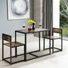 COSTWAY 3 pcs. Bar de cuisine Table haute avec 2 chaises de Voir les images du produit 2