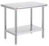 Tavolo da lavoro in acciaio inox VEVOR Portata 260 kg Anteprima dell’immagine prodotto 1