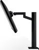A side view of a black monitor arm holding a black monitor, set against a white background. Produktbild-Vorschau