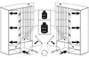 Diagram showing assembly instructions for a wardrobe, including weight limits for shelves and diagrams of components. Náhled obrázku produktu