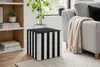 Quadratischer Sitzpouf Schwarz Gestreift – Bequemer Hocker Produktbild-Vorschau 8