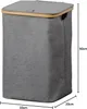 KESPER wasmand grijs – 33 x 33 x 50 cm – -bamboe frame en Productafbeelding-voorbeeld 3