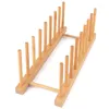 Bamboo Dish Rack Plattenhalter Küche Lagerung Schrank Produktbild-Vorschau 3