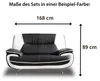 Sofa Set 3-2-1 für Wohnzimmer – Bequeme Weiß-Braun Produktbild-Vorschau 7
