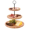 Bambus-Etagere Runde Servierregal 3-stöckig Ø28xH35cm Produktbild-Vorschau 5