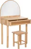 Kinderfrisiertisch und -hocker - Gummibaumholz und Glas - Produktbild-Vorschau 2