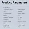 A table of product parameters for a speaker. Produktbild-Vorschau