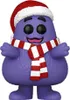 A Funko Pop! vinyl figure of Grimace wearing a Santa hat and a striped scarf. Náhľad obrázku produktu