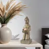 Buddha Statue mit Teelichthalter bronze 39cm Produktbild-Vorschau 4