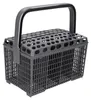 A gray dishwasher basket with a handle is shown against a white background. Náhľad obrázku produktu