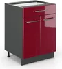 Küchenunterschrank Vicco Fame-Line Bordeaux Hochglanz 60 cm Produktbild-Vorschau 1